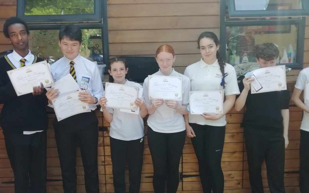 KS3 Students awarded Young Writers Certificates, July 2023